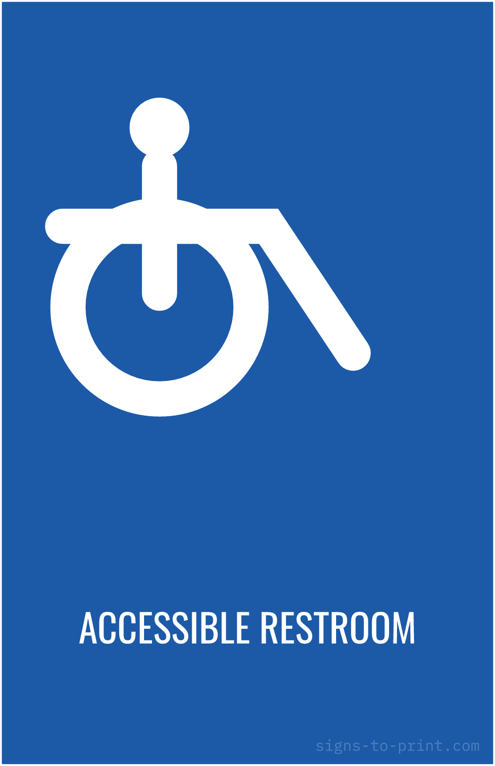 Free printable Accessible Restroom 11 x 17 sign, Blue / White, 11 x 17 download