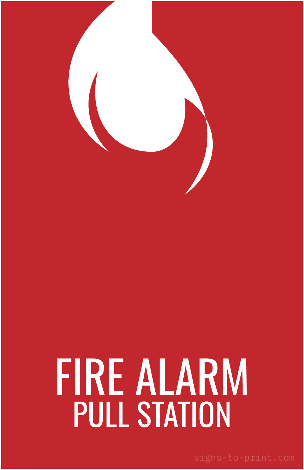Free printable Fire Alarm Pull Station 11 x 17 sign, Red / White, 11 x 17 download