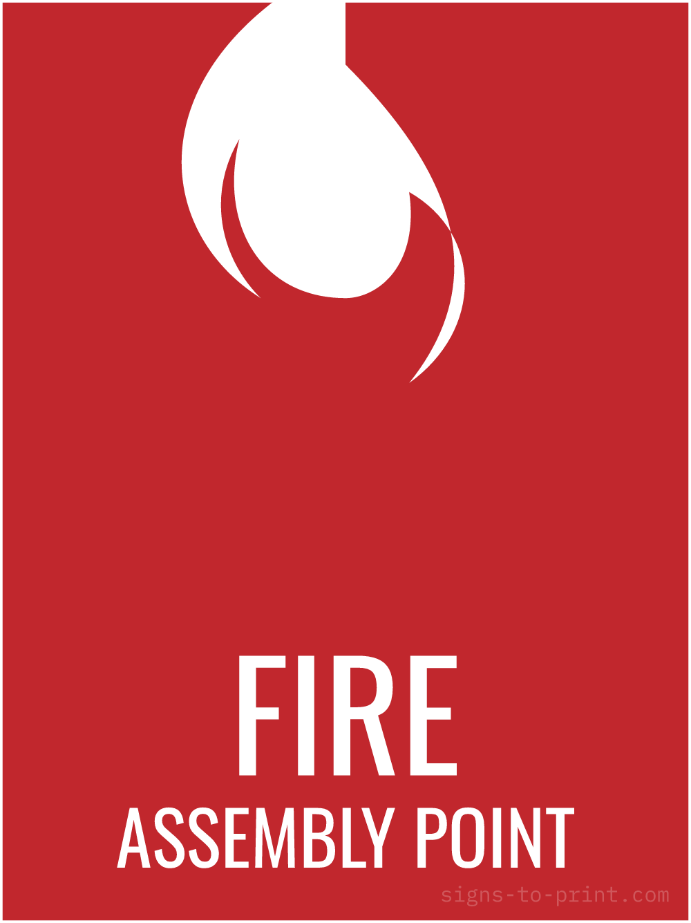 Free printable Fire Assembly Point 18 x 24 sign, Red / White, 18 x 24 download