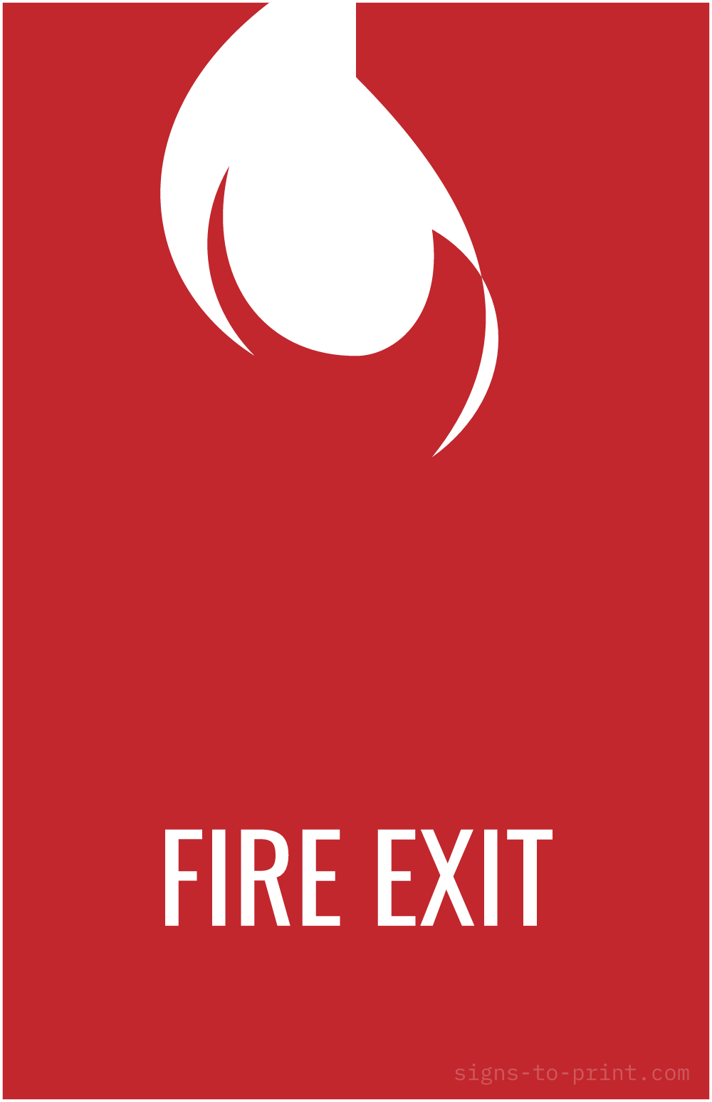 Free printable Fire Exit 11 x 17 sign, Red / White, 11 x 17 download