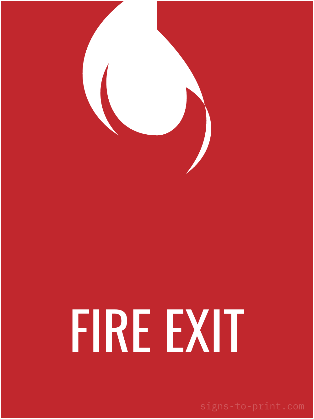 Free printable Fire Exit 18 x 24 sign, Red / White, 18 x 24 download