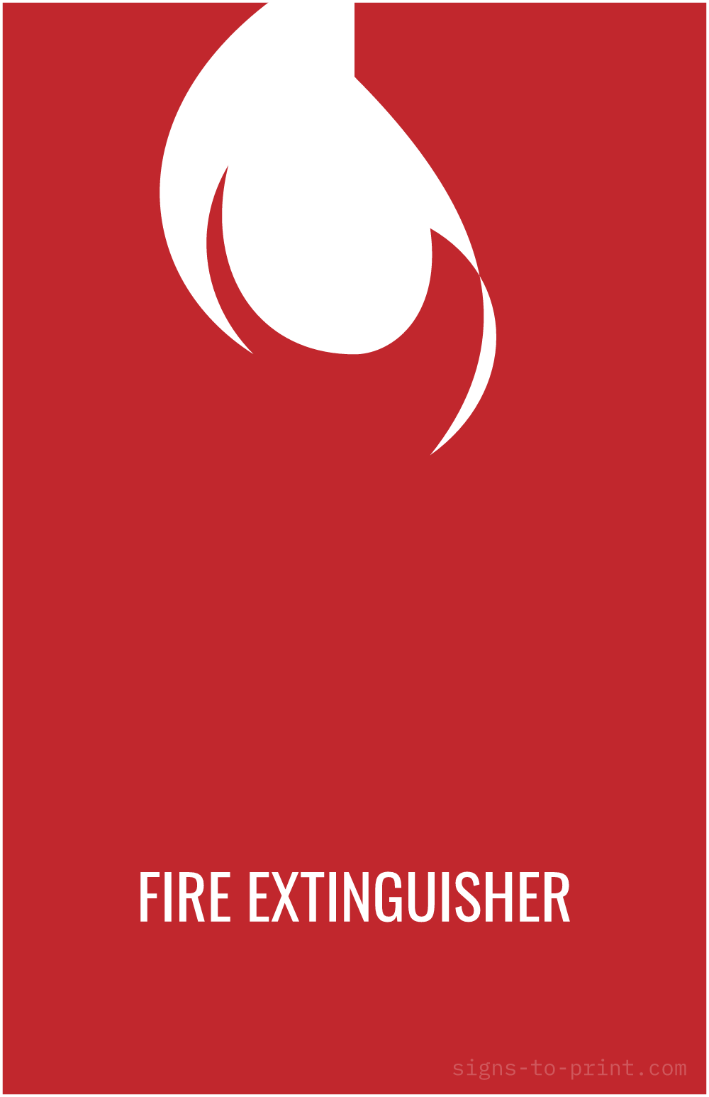 Free printable Fire Extinguisher 11 x 17 sign, Red / White, 11 x 17 download