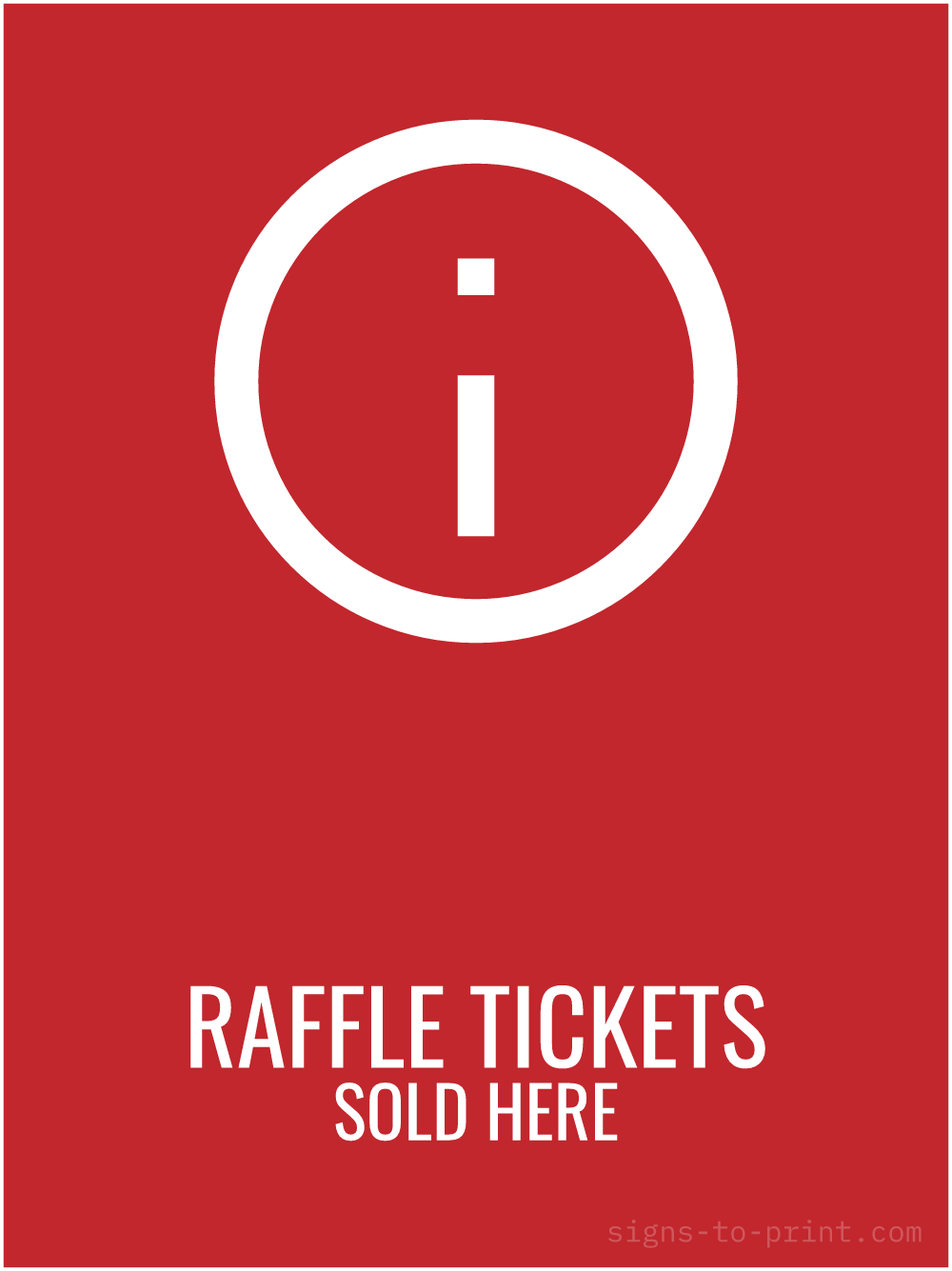 Free printable Raffle Tickets Sold Here 18 x 24 sign, Red / White, 18 x 24 download