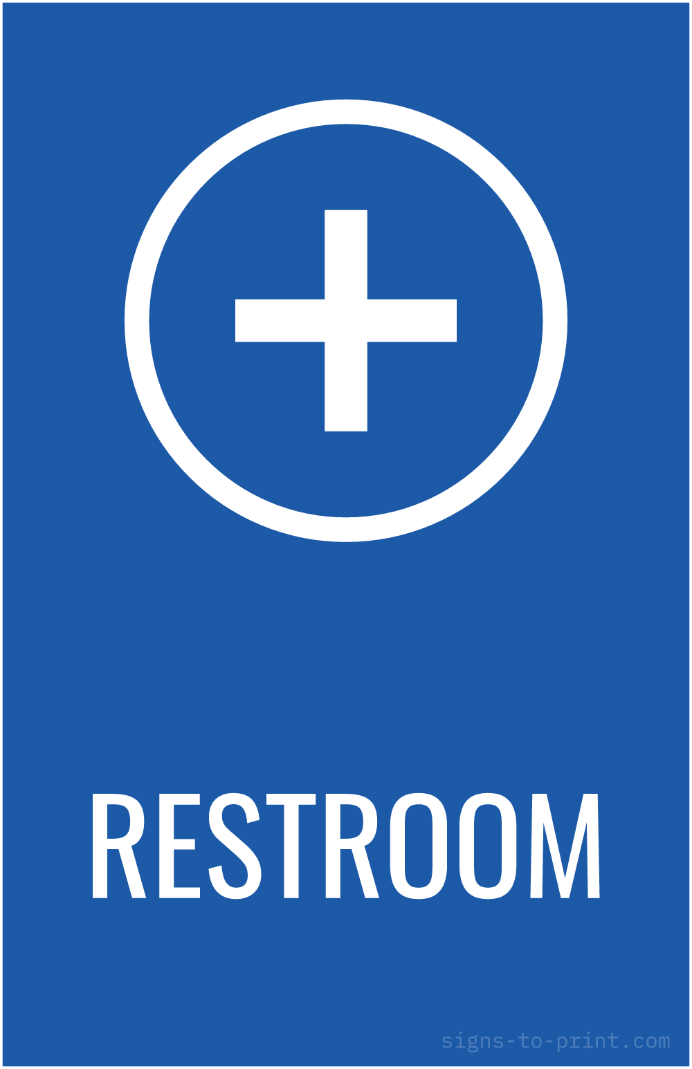 Free printable Restroom 11 x 17 sign, Blue / White, 11 x 17 download