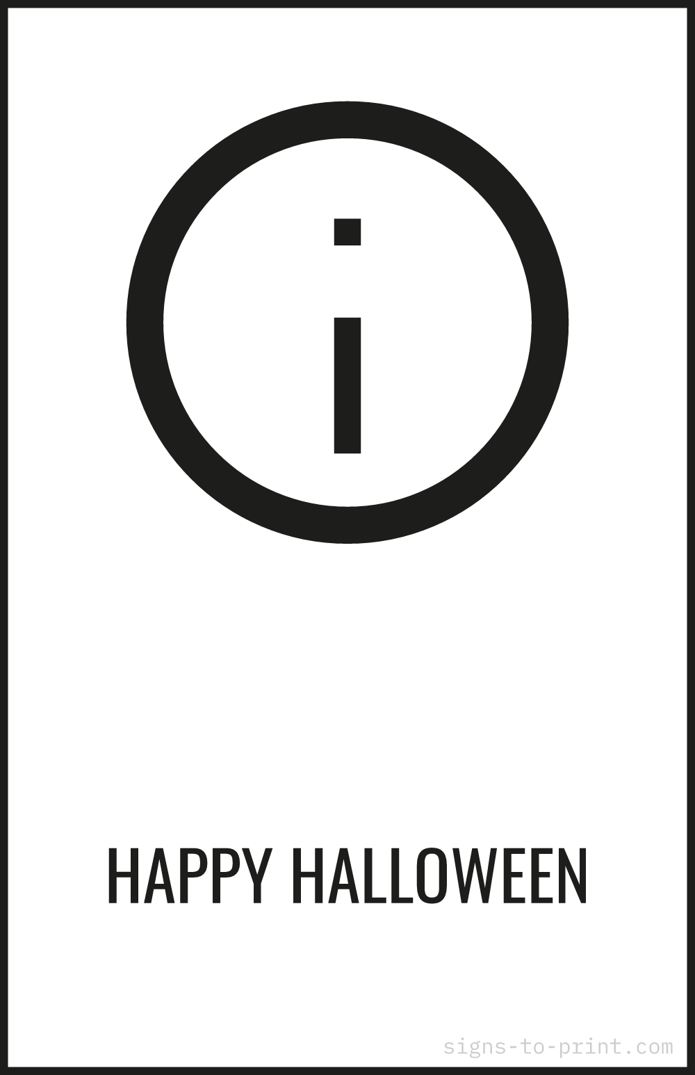 Free printable Happy Halloween 11 x 17 sign, Black / White, 11 x 17 download