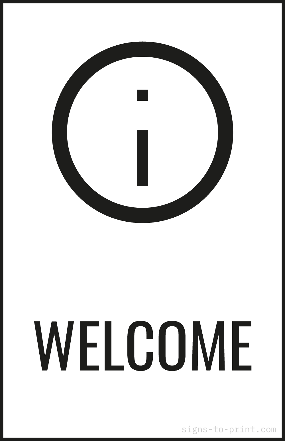 Free printable Welcome 11 x 17 sign, Black / White, 11 x 17 download
