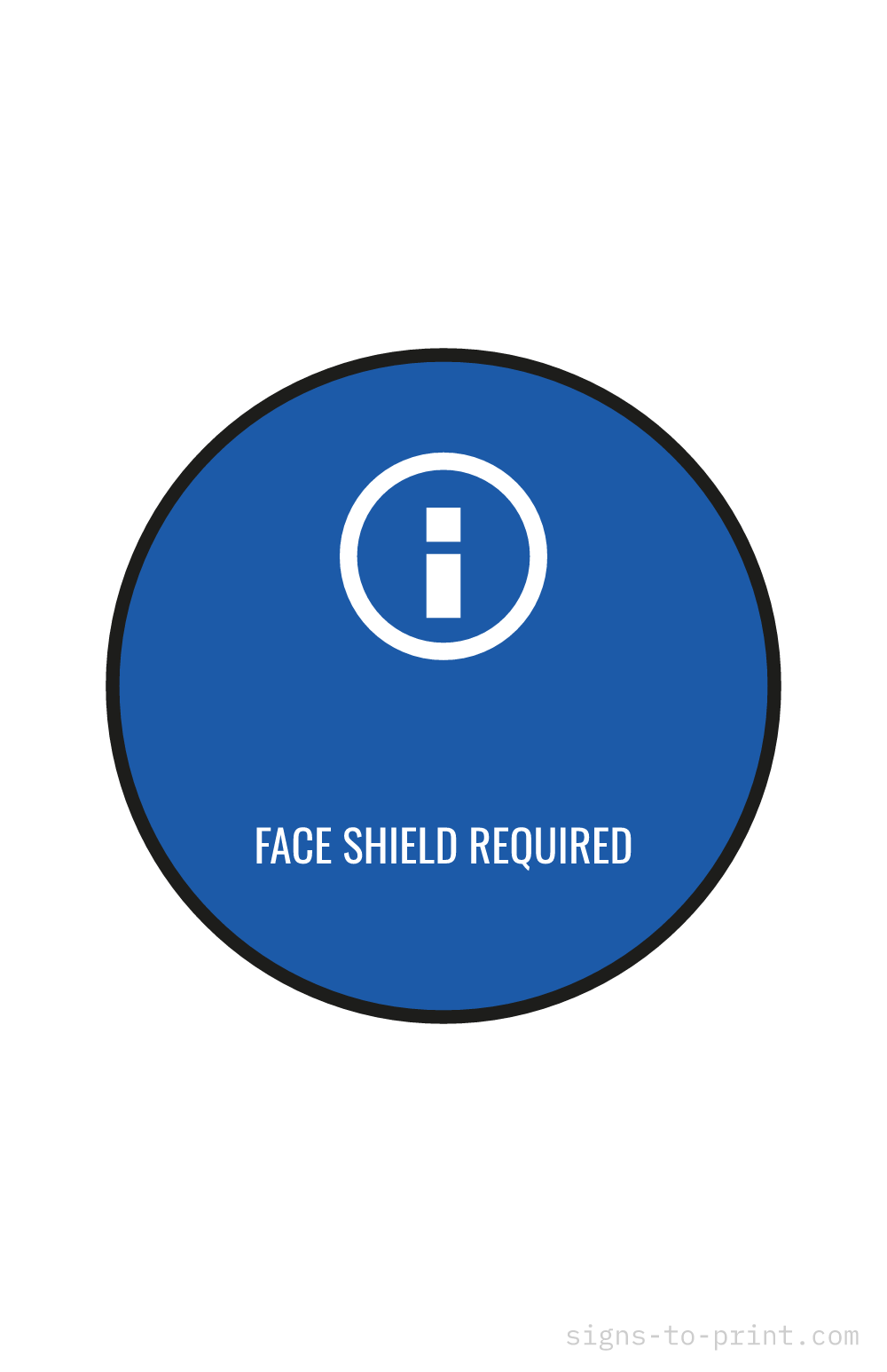 Free printable Face Shield Required 11 x 17 sign, Blue / White, 11 x 17 download