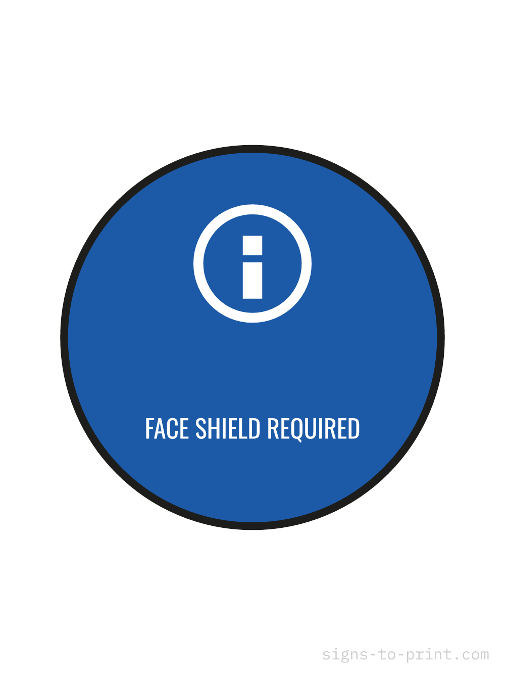 Free printable Face Shield Required 18 x 24 sign, Blue / White, 18 x 24 download