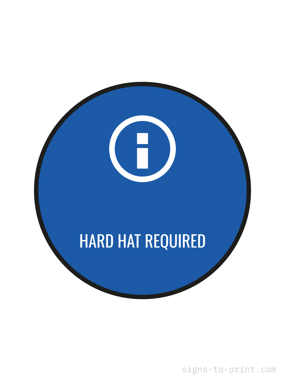 Free printable Hard Hat Required 18 x 24 sign, Blue / White, 18 x 24 download