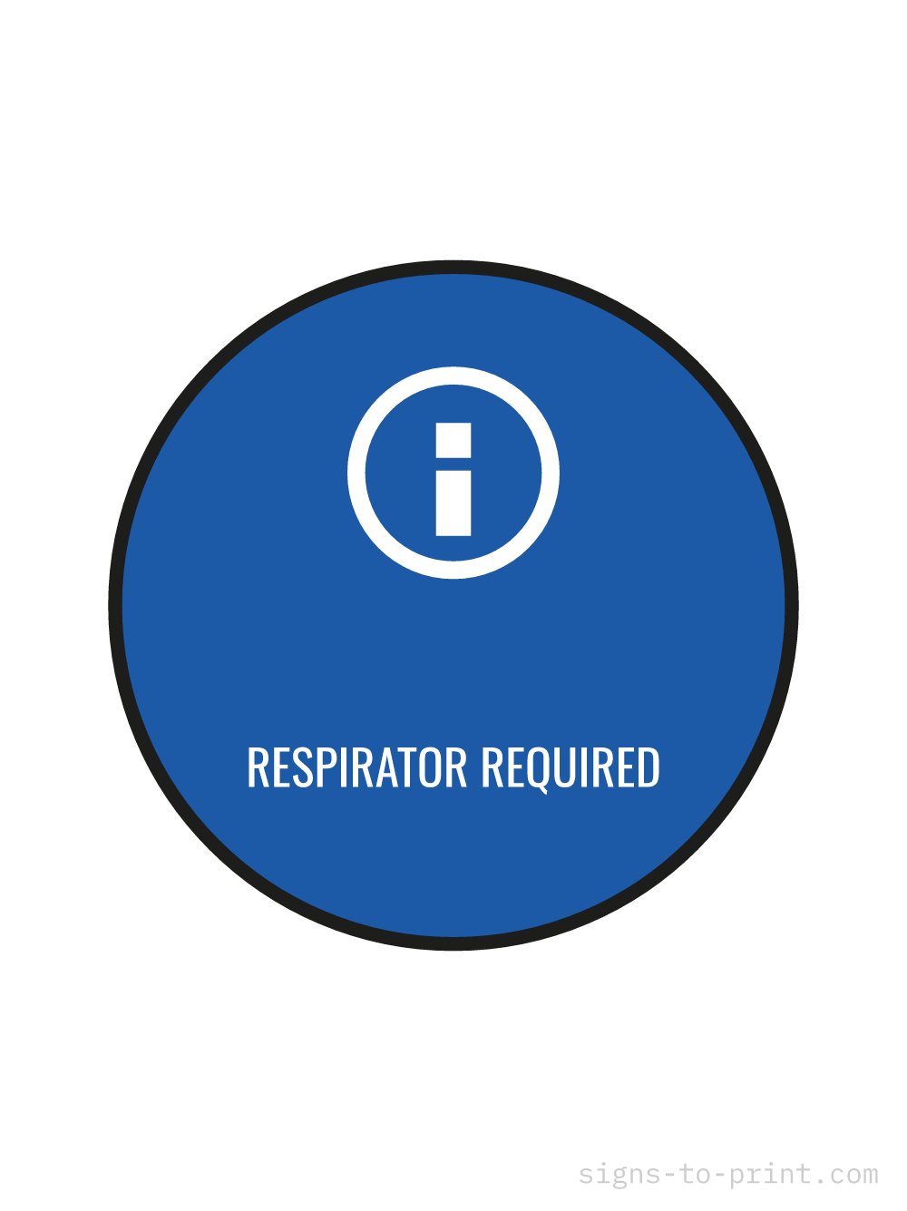 Free printable Respirator Required 18 x 24 sign, Blue / White, 18 x 24 download