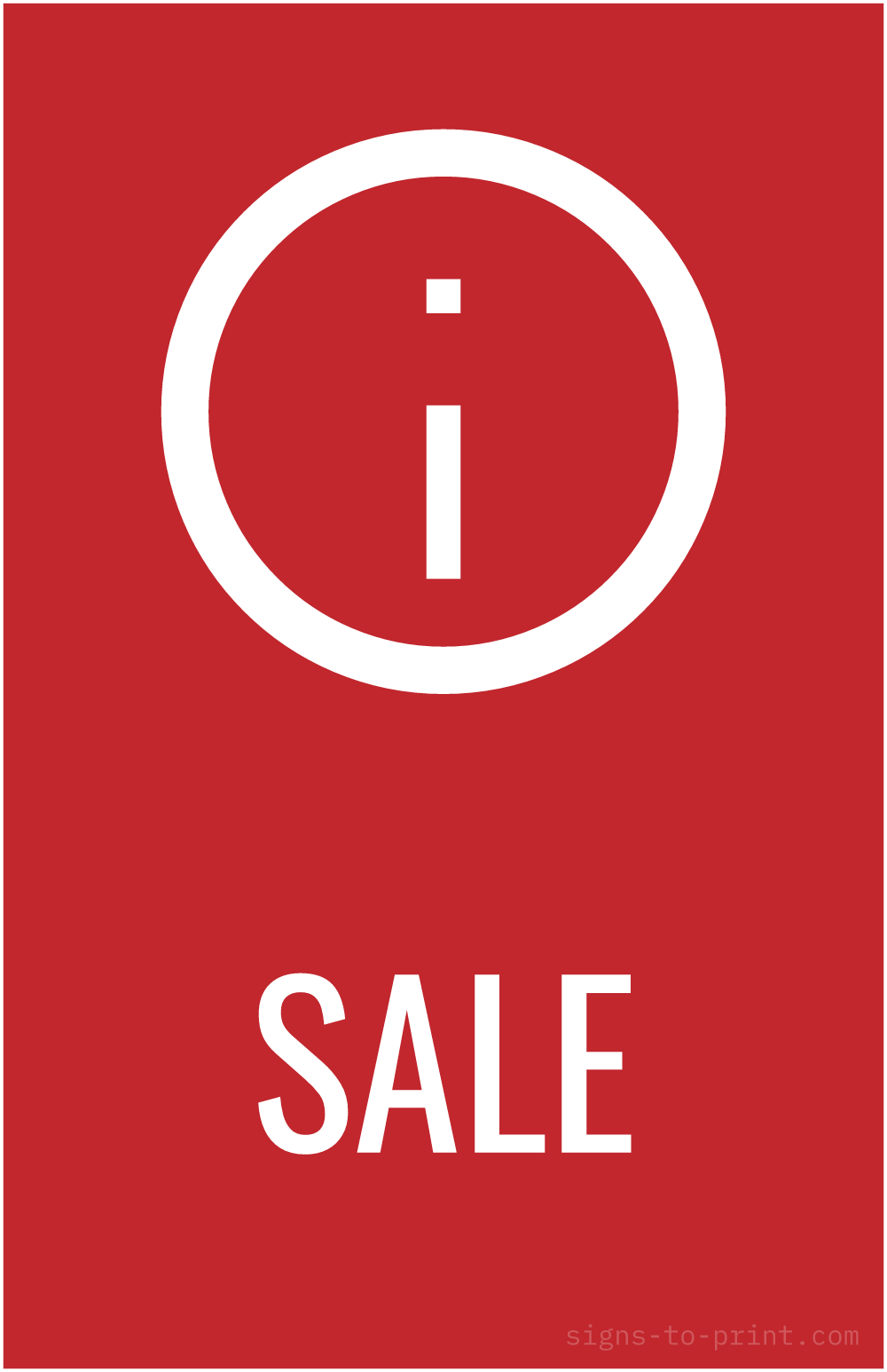 Free printable Sale 11 x 17 sign, Red / White, 11 x 17 download