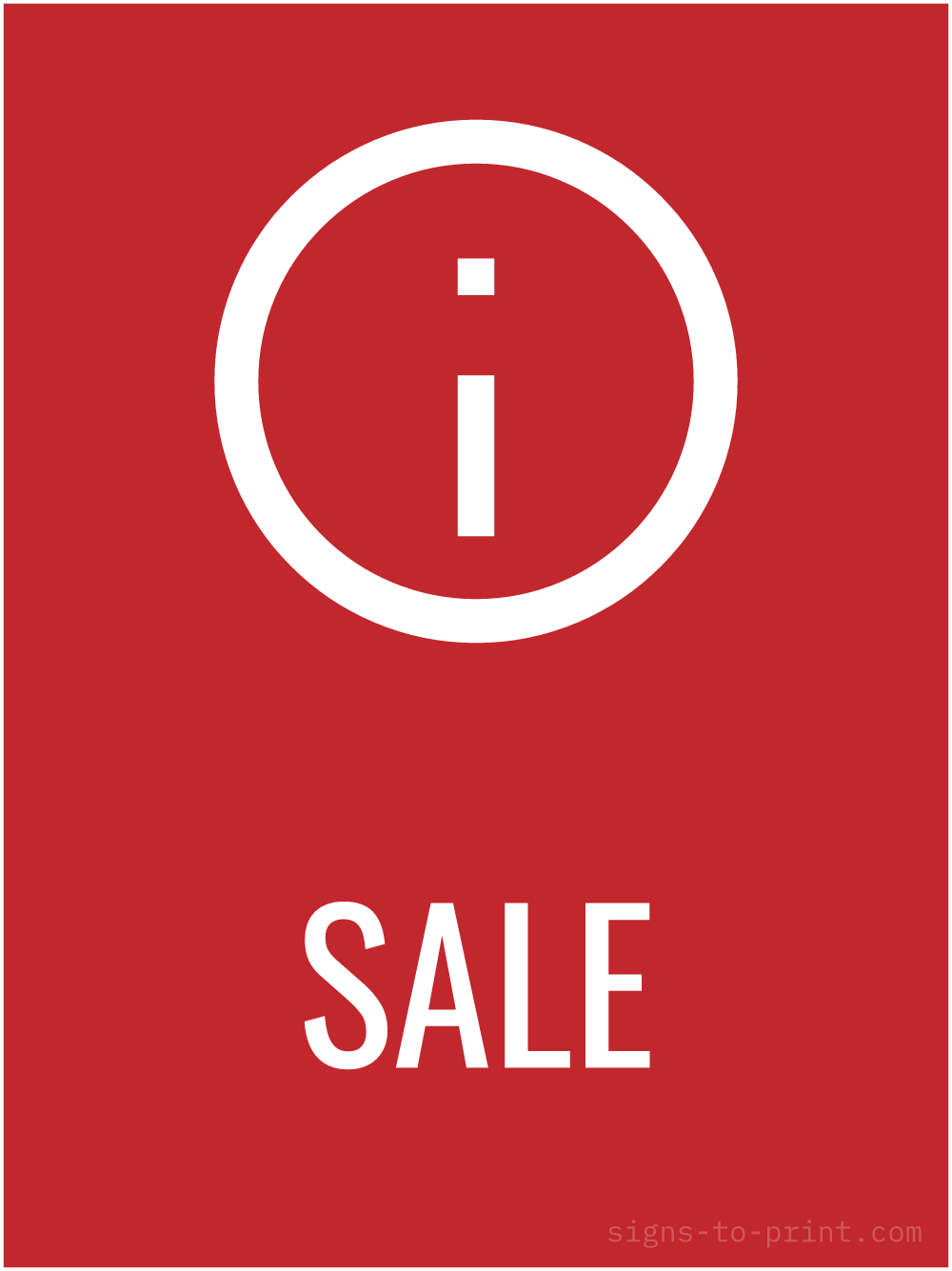 Free printable Sale 18 x 24 sign, Red / White, 18 x 24 download