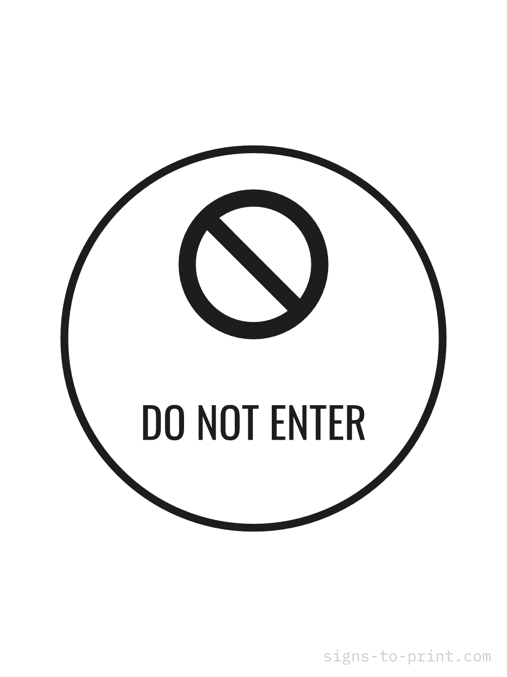 Free printable Do Not Enter 18 x 24 sign, Black / White, 18 x 24 download