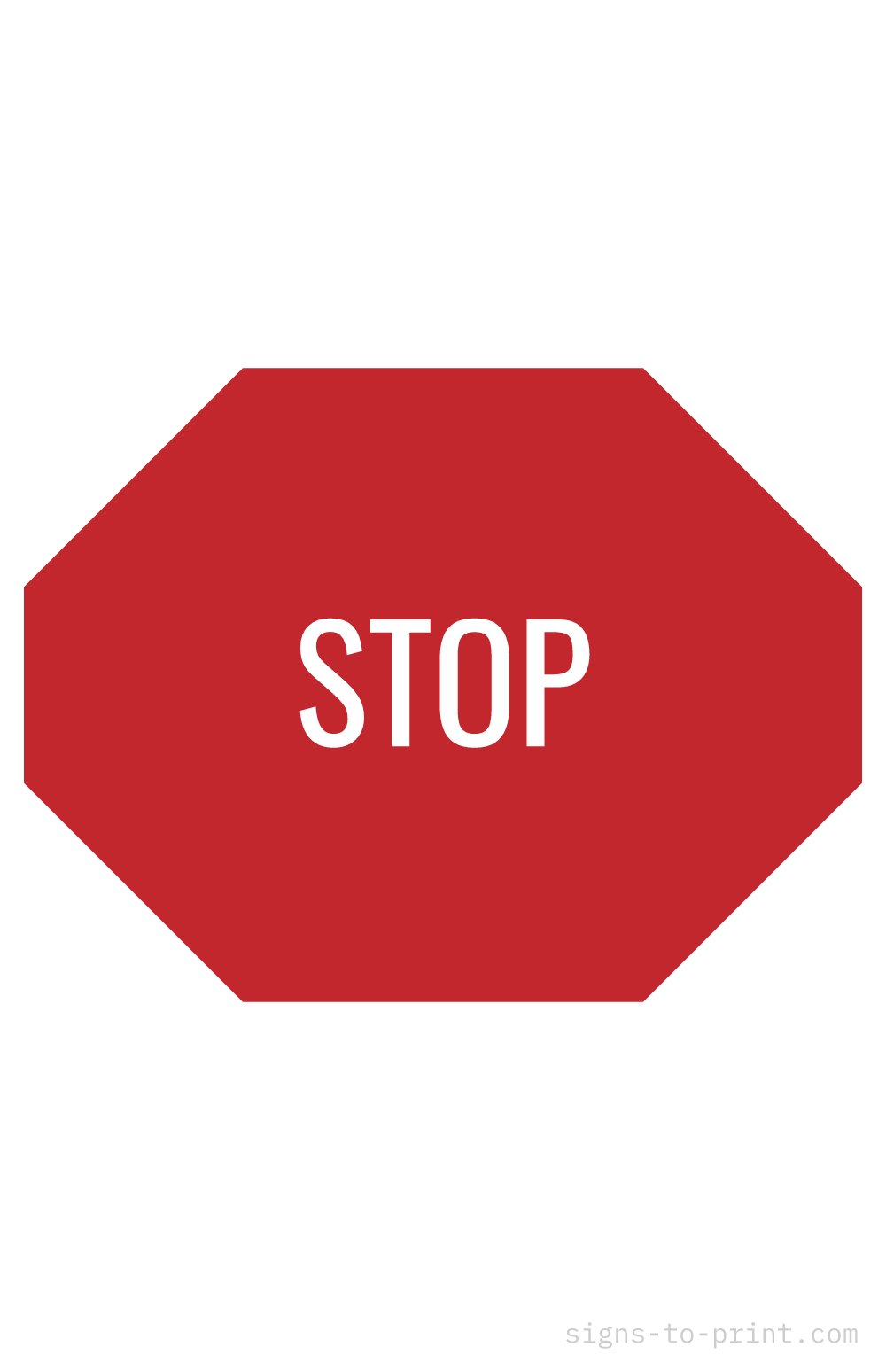 Free printable Stop 11 x 17 sign, Black / White, 11 x 17 download