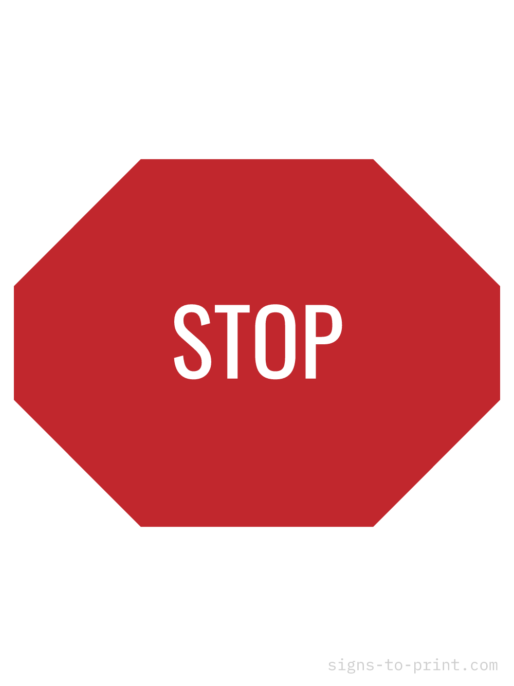 Free printable Stop 18 x 24 sign, Black / White, 18 x 24 download