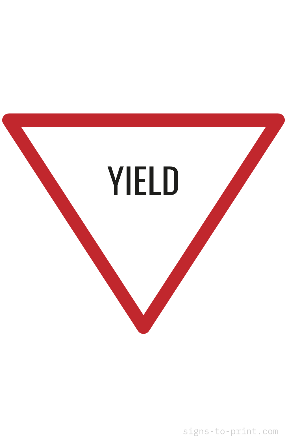 Free printable Yield 11 x 17 sign, Black / White, 11 x 17 download