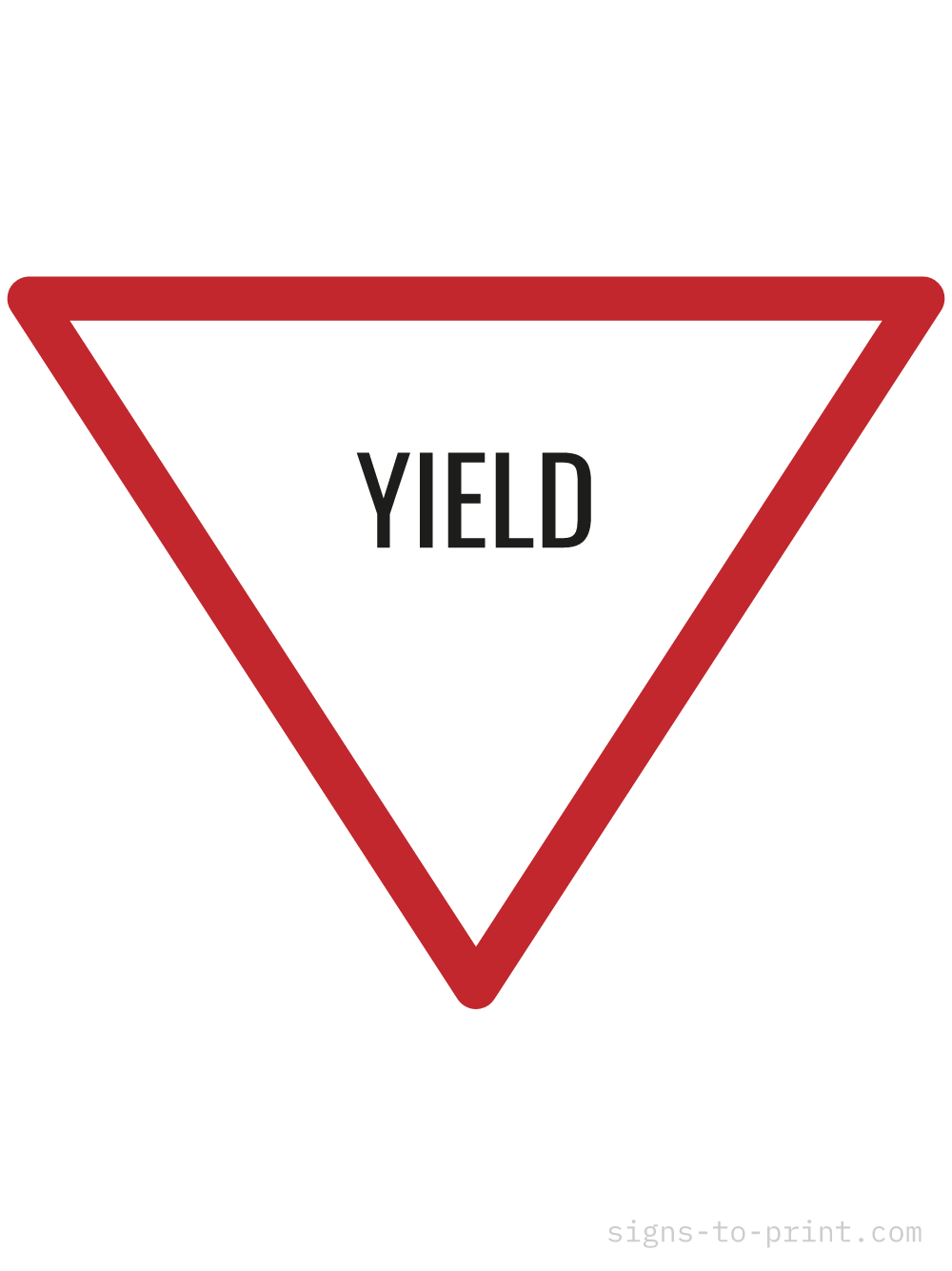 Free printable Yield 18 x 24 sign, Black / White, 18 x 24 download