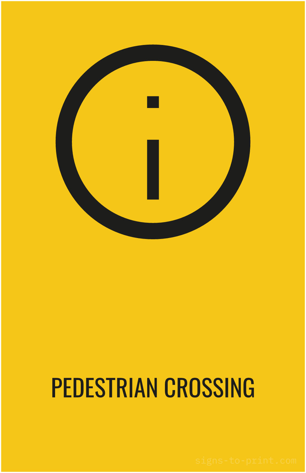 Free printable Pedestrian Crossing 11 x 17 sign, Yellow / Black, 11 x 17 download