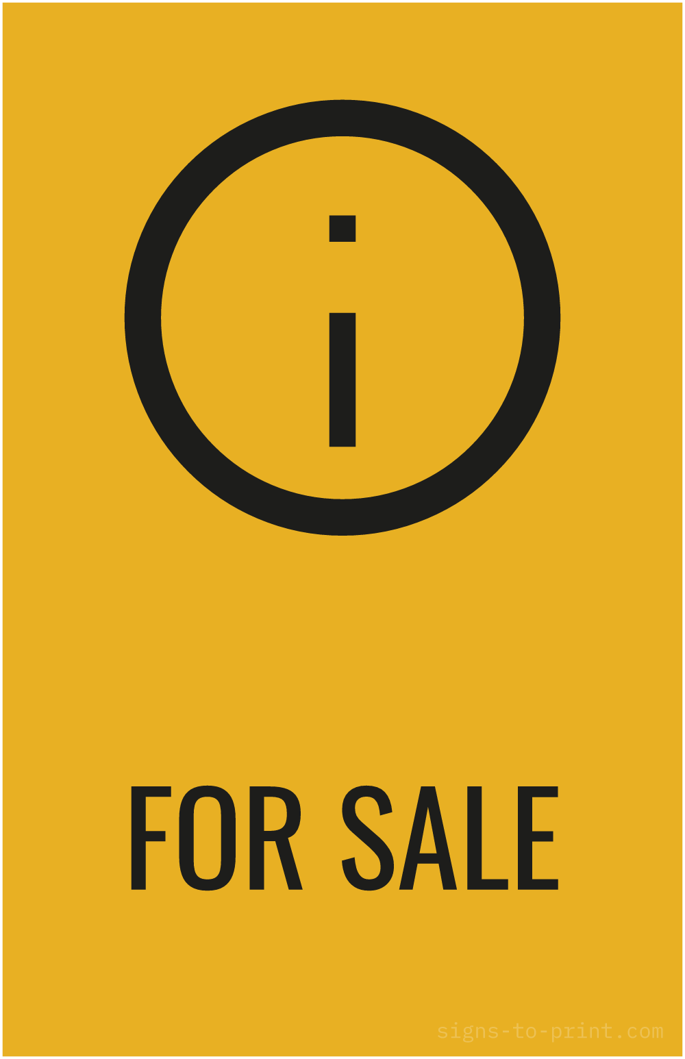 Free printable For Sale 11 x 17 sign, Orange / Black, 11 x 17 download