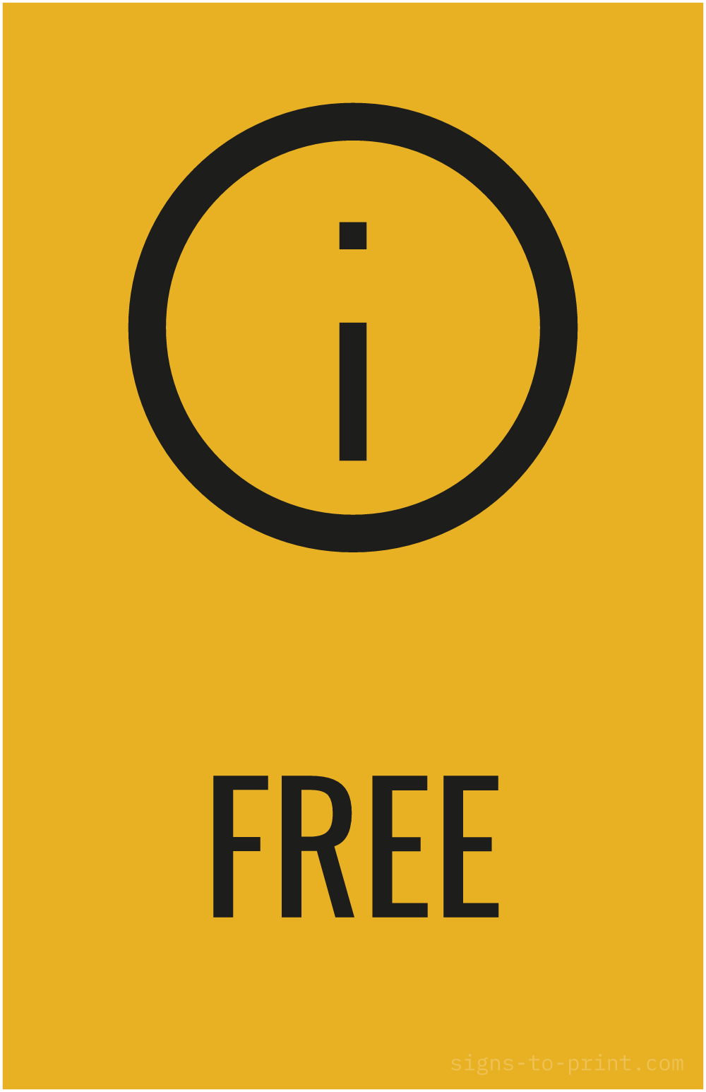 Free printable Free 11 x 17 sign, Orange / Black, 11 x 17 download