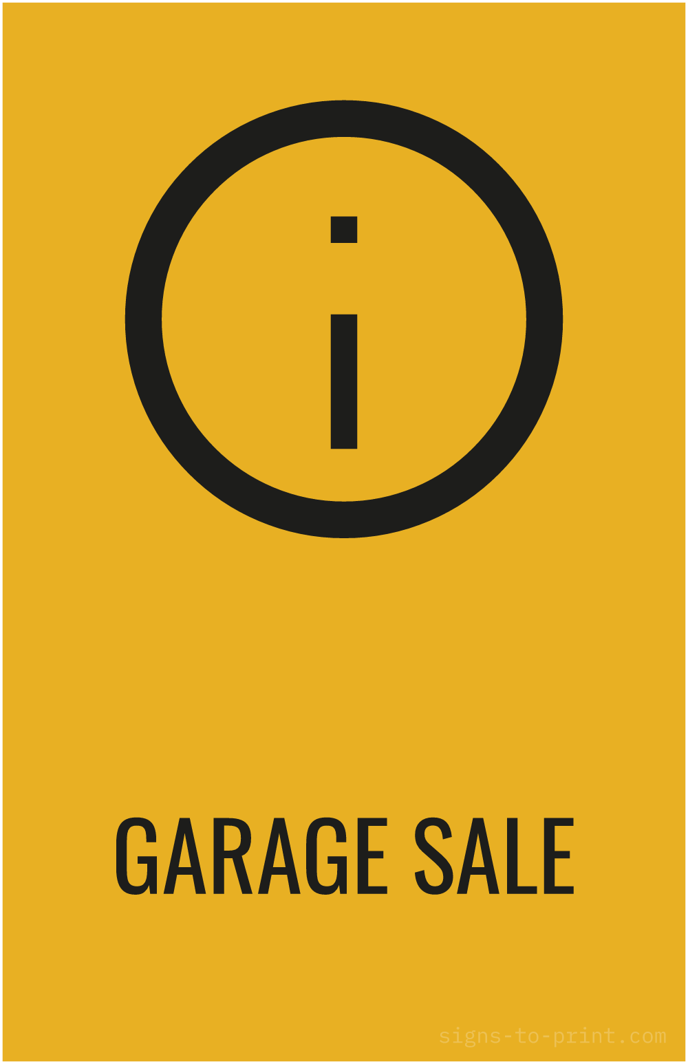 Free printable Garage Sale 11 x 17 sign, Orange / Black, 11 x 17 download
