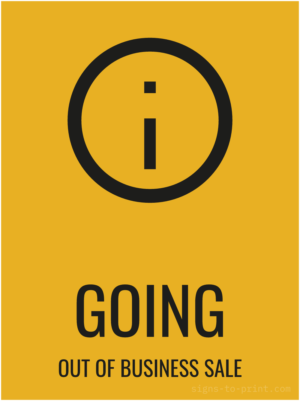 Free printable Going Out of Business Sale 18 x 24 sign, Orange / Black, 18 x 24 download