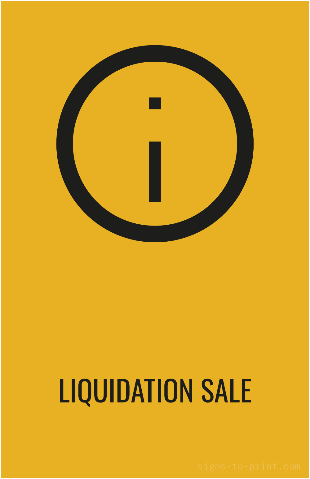 Free printable Liquidation Sale 11 x 17 sign, Orange / Black, 11 x 17 download