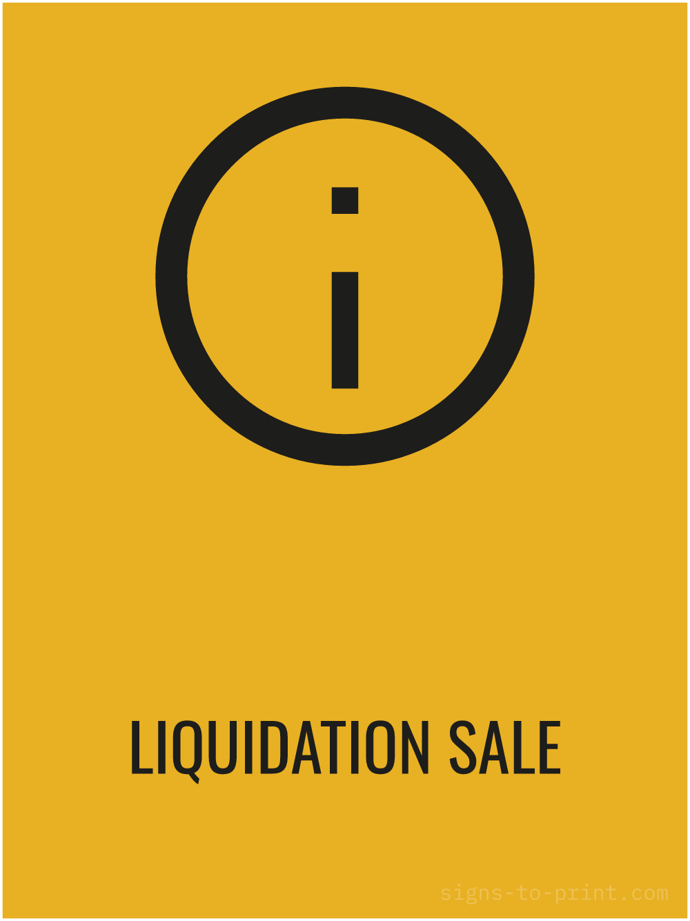 Free printable Liquidation Sale 18 x 24 sign, Orange / Black, 18 x 24 download