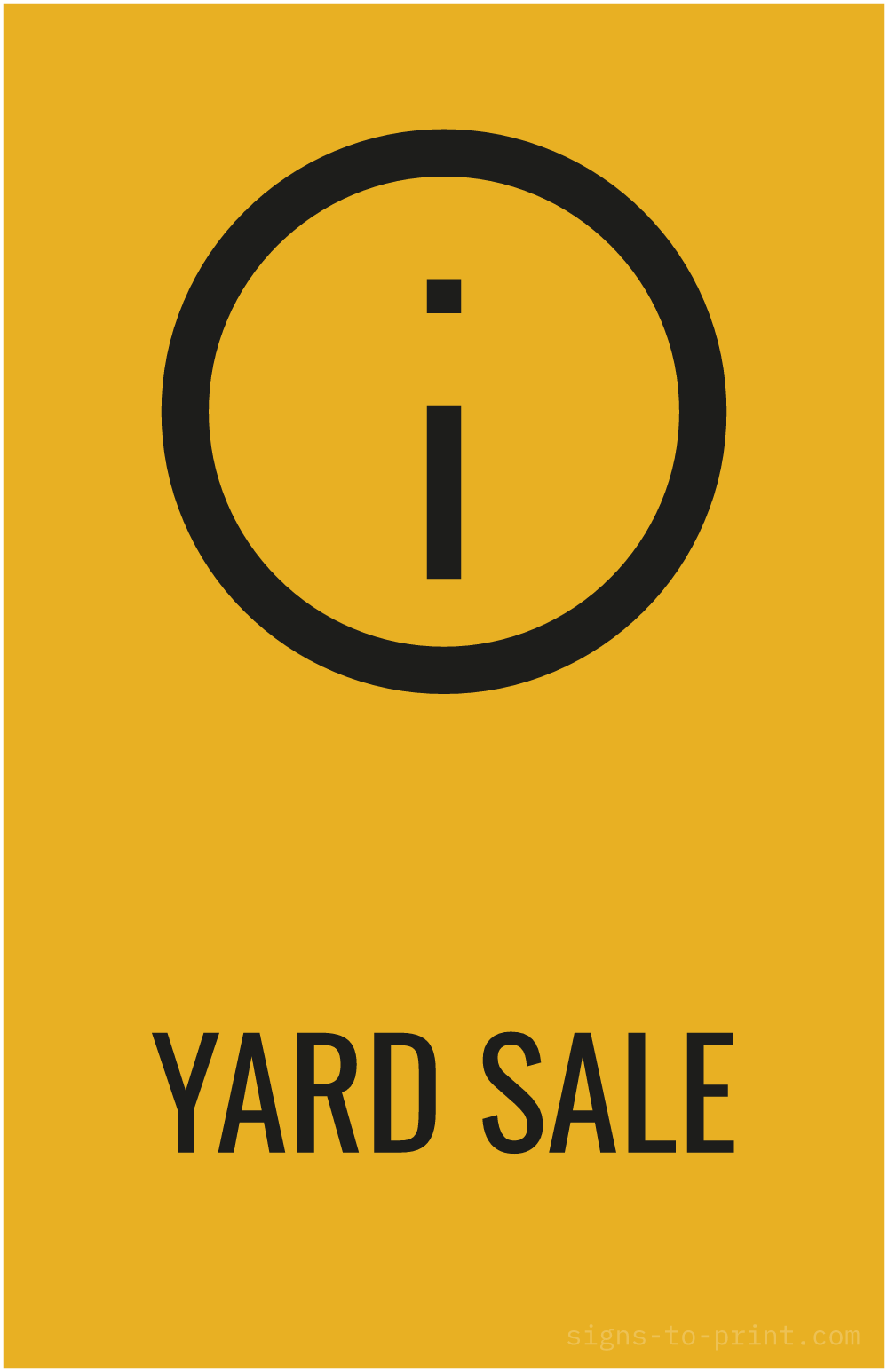 Free printable Yard Sale 11 x 17 sign, Orange / Black, 11 x 17 download